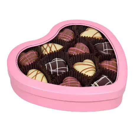 Hjärta metall rosa - Chokladhjärtan