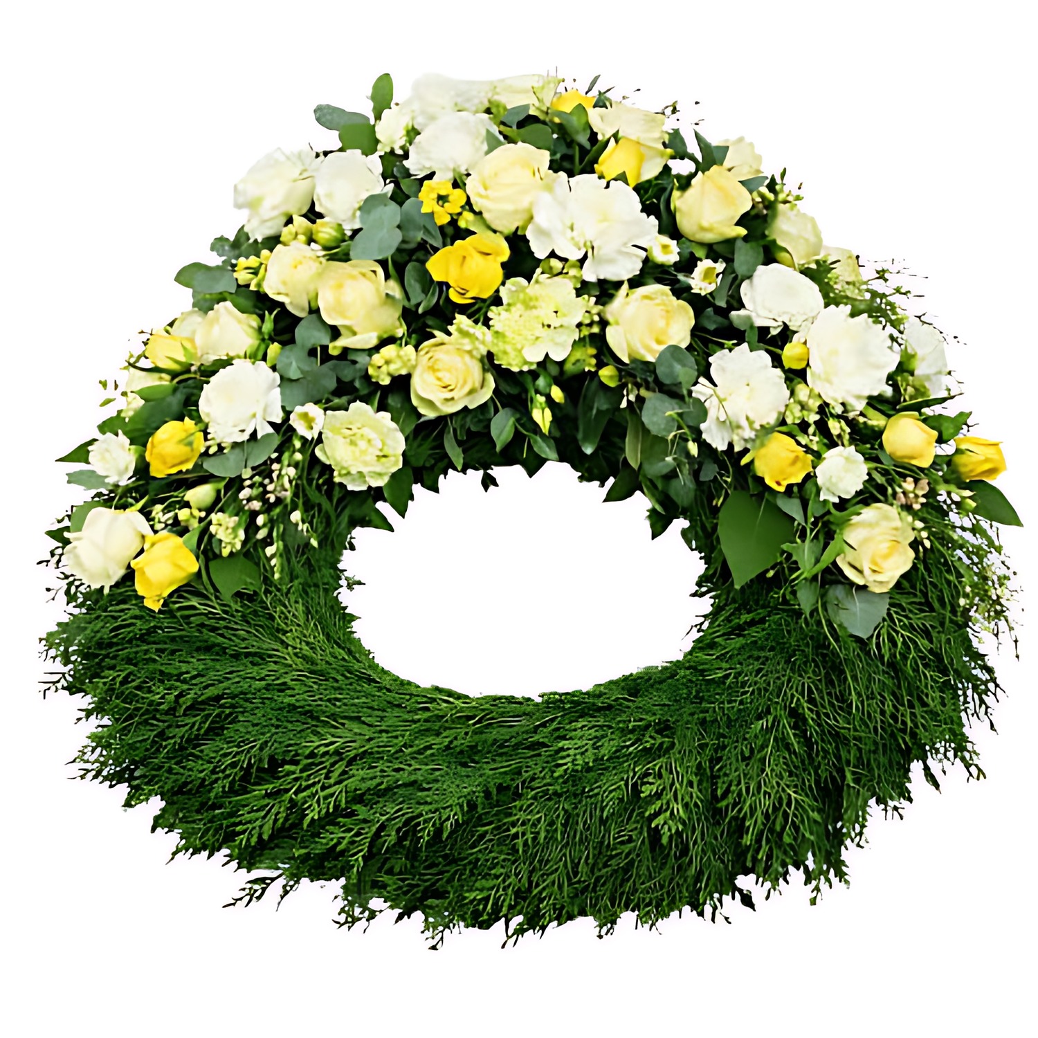 The florist creates - Funeral wreath